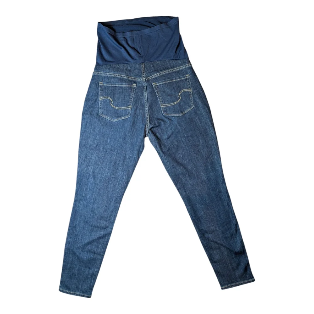 Levi Strauss Maternity Skinny Dark Rinse Super Stretch Full Tummy Panel Jeans Lg